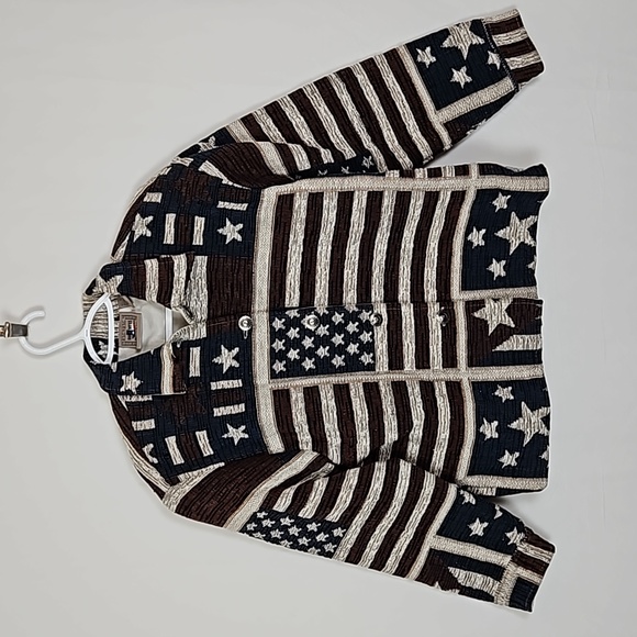 Don't Mess with Texas American Flag Tapestry Jacket - Picture 1 of 6